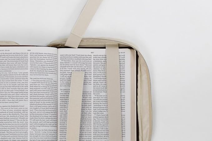 S.F. Creations Premium Bible Carrying Case – Bible Case for Women with Adjustable Straps, Dual Compartments, Extra Pockets for Pens, Book Cover for Teens & Kids, Ivory Case Only