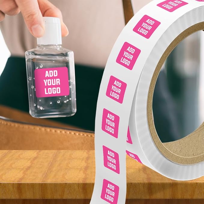 LabelsNstickers Custom Printed Standard Label Rolls - Rectangle - 3/4 x 1 1/2 - Neon Pink - 125 Labels/Roll