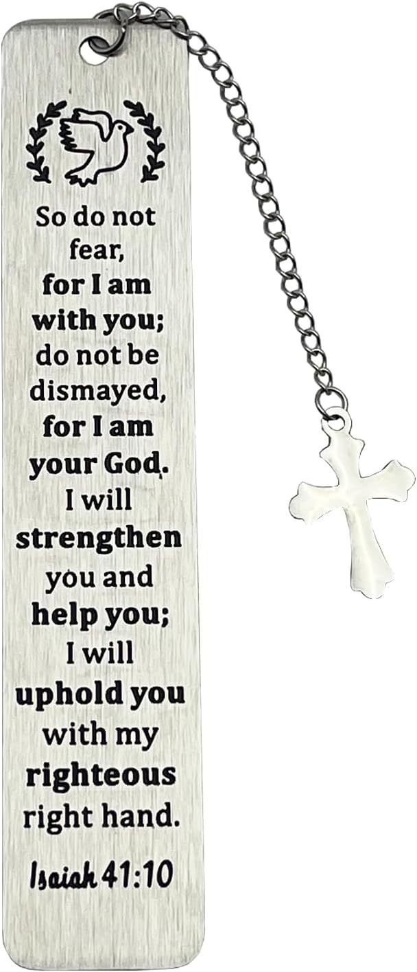 Bible Bookmarks Book Markers, Metal Christian Bookmark Gift Accessories (Isaiak 41:10)