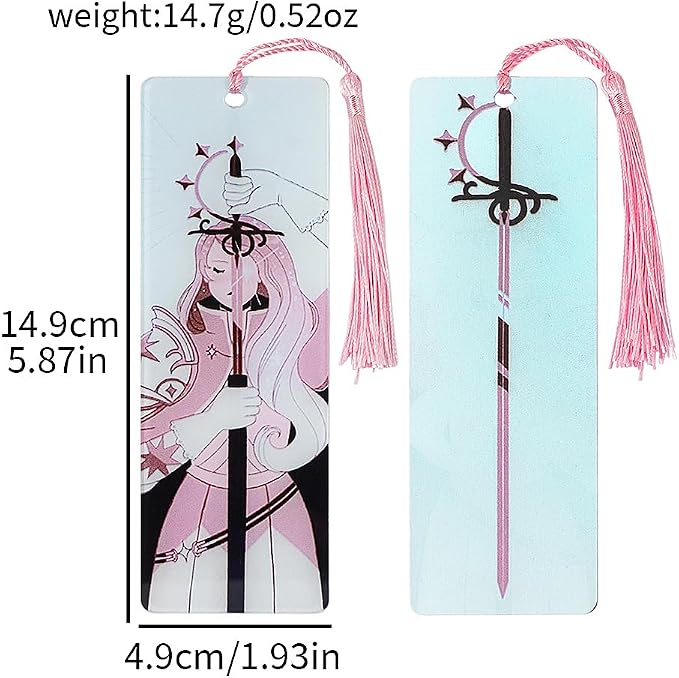 4Pcs Dark Fantasy Bookmarks Set, Royal Knight Princess Book Marks with Tassels, Perfect Gifts for Teens & Bookworms (4PCS-Double-Sided)