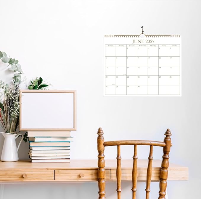 2026 Calendar - 2026-2027 Wall Calendar from January 2026 - June 2027, 18 Months Calendar with Premium Paper, Twin-Wire Binding & Hanging Hook, 8.5" x 11", Golden