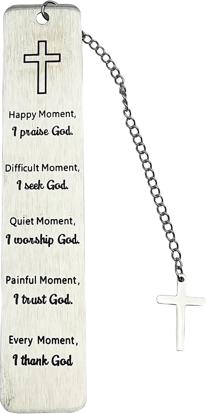 Christian Bookmark Gifts for Women Girls Boys, Inspirational Religious Book Mark Markers Faith (Happy Moment I Praise God)