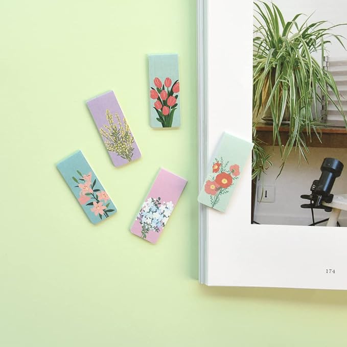 Monolike Magnetic Bookmarks Flower for You ver.1 + ver.2, 10 Pieces