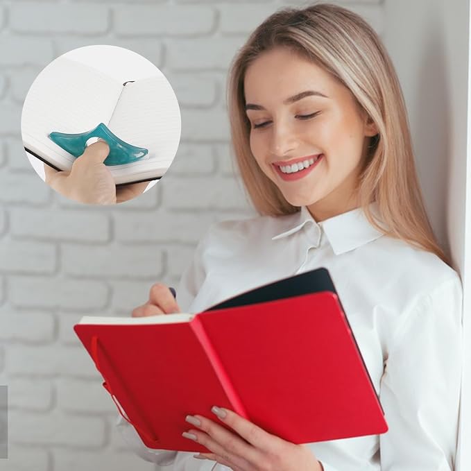 Kartterfly Thumb Book Page Holder for Reading 2Pack,Starry Ring Opener Bookmark,Readers Reading Finger Holder Book Lovers Gifts (Pink,Black)