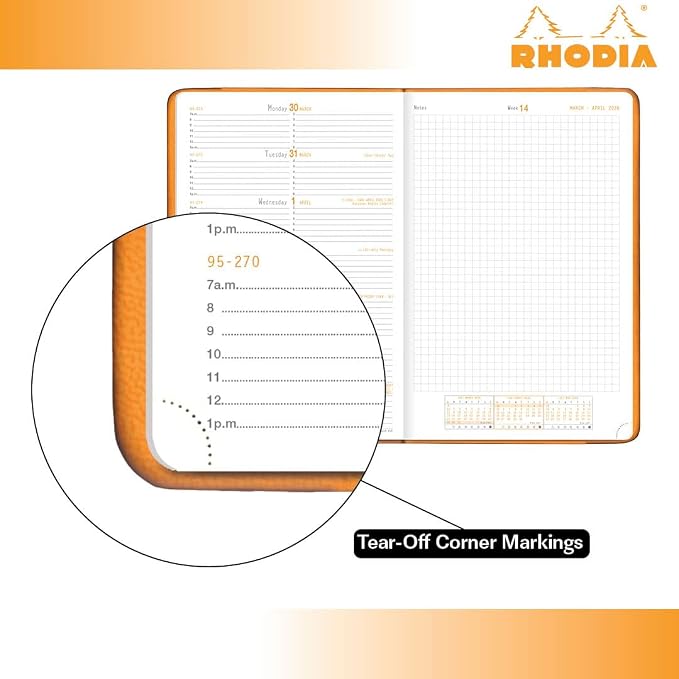 Rhodia Webplanner 2026 Calendar Year - 6 1/4" x 9 3/8" - Rosewood Cover - Weekly Planner Organizer
