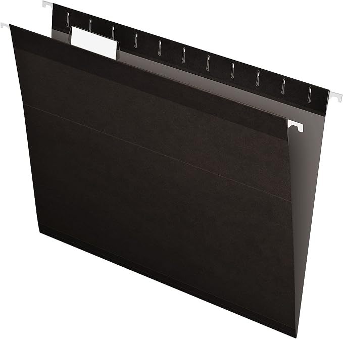 Pendaflex® Premium Reinforced Color Hanging Folders, Letter Size, Black, Pack Of 25