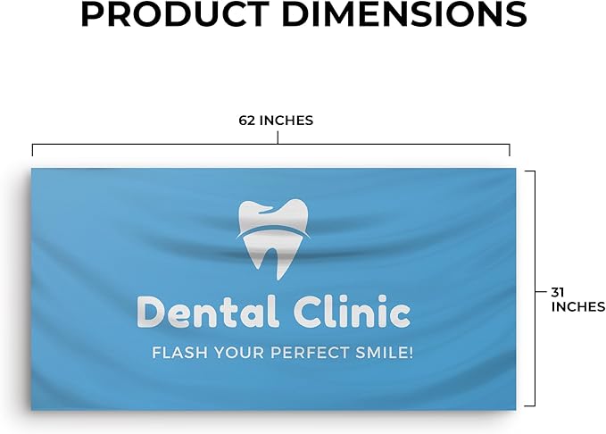 Dental Clinic Banner Large (5Feetx2.5Feet) By Dreamcontroller | Wall Outdoor Banner Signs With Pre-Punch Holes For Easy Rope Hanging For Business Office Events | Made In Usa | Fast Delivery | Hd Print
