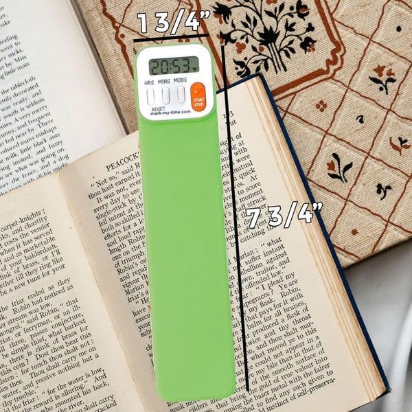 Mark My Time Reading Timer and Bookmark for Kids, Cool Bookmarks and Reading Incentives, Great Christmas Gift & Stocking Stuffer for Book Lovers - Green