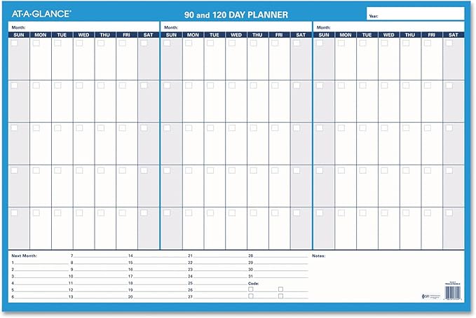 At-A-Glance - Recycled 90/120-Day Undated Horizontal Erasable Wall Palnner 36" X 24" "Product Category: Calendars Planners & Personal Organizers/Wall Calendars & Planners"