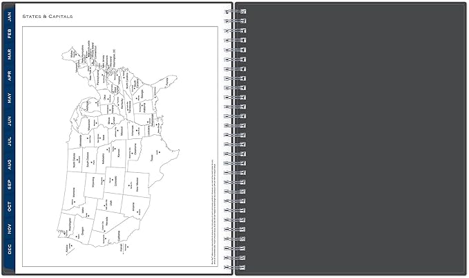 2026 Blue Sky Monthly Planner, 8" x 10", Passages/Charcoal Metallic, January to December, 100011