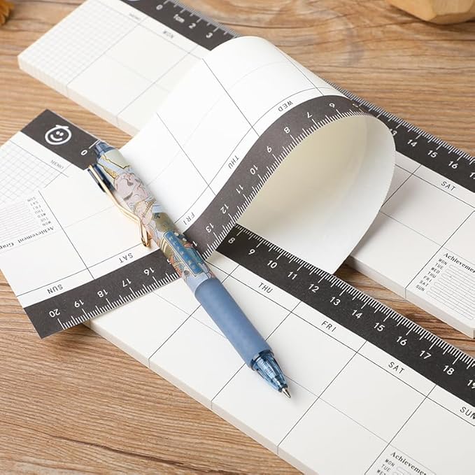 Undated Desk Planner Scheduler Weekly Planning for Goal Setting and Reflection - Horizontal Days of Week Paper Note Pad, Planner Organizing