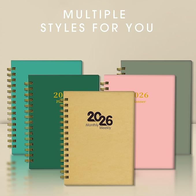 Ymumuda Academic Planner 2026, Daily Weekly and Monthly Calendar Planner (Jan.2026-Dec.2026),8.4"×6.3", Hardcover Notebook Teacher Supplies, Premium Thick Paper, Planners for School Work Office