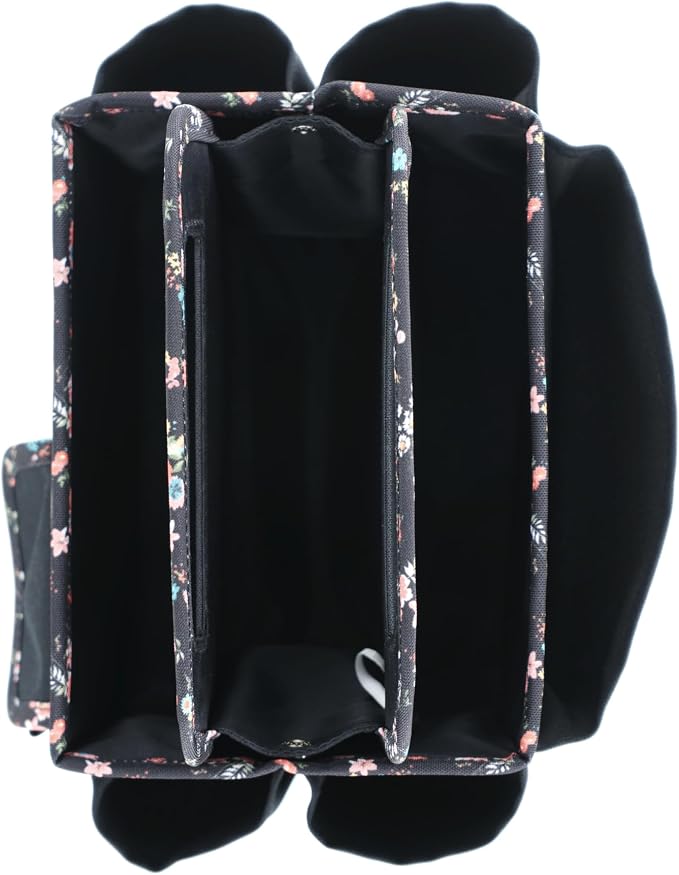 Everything Mary Craft Caddy, Black & Floral - Art Storage for Supplies & Crafts - Supply Organizers Tote for School Classroom, Office, and Home - Organization for Makeup & Nurses