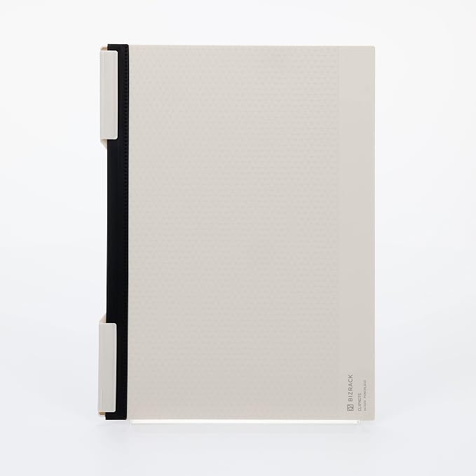 KOKUYO Bizrack Clipnote Punchless, Clip Folder, Holds up to 25 Sheets, A4-S, Off-White (NO-BRCN202W)