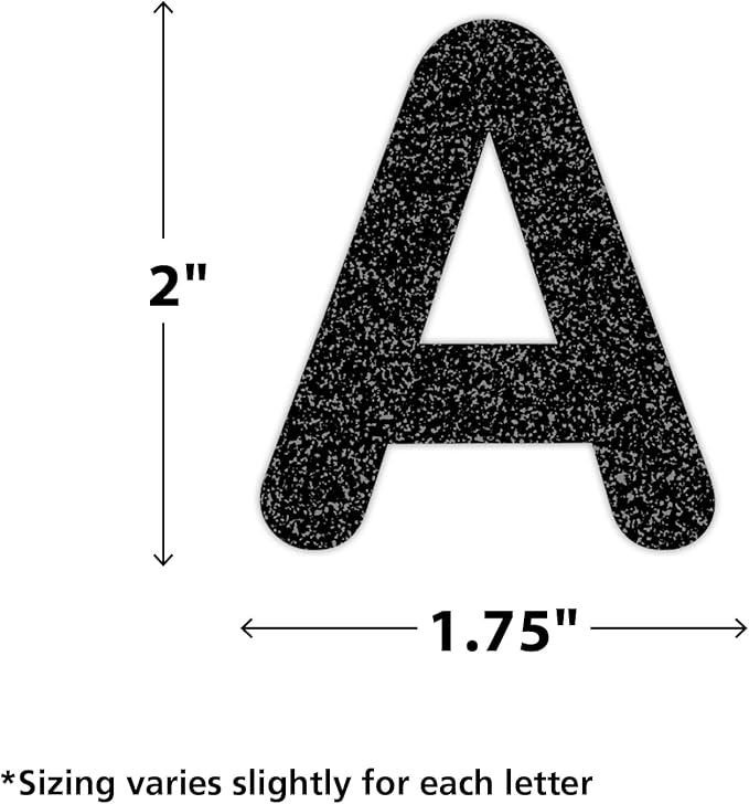 Teacher Created Resources Self-Adhesive Black Glitz 2" Classic Letters Uppercase (TCR9647)