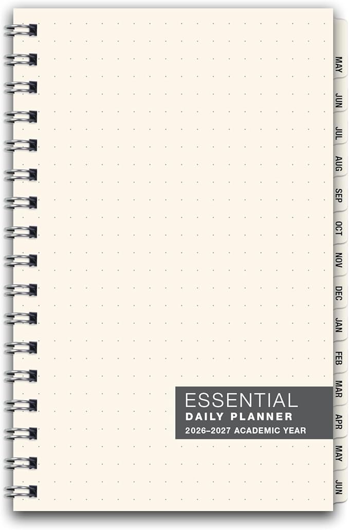 ESSENTIAL 2026-2027 Monthly & Weekly Planner with Tabs, 5"x8": 14 Months (May 2026 - June 2027), Professional, Simple, Easy-to-Use Design and Frosted Poly Cover for Extra Protection (Frosted)