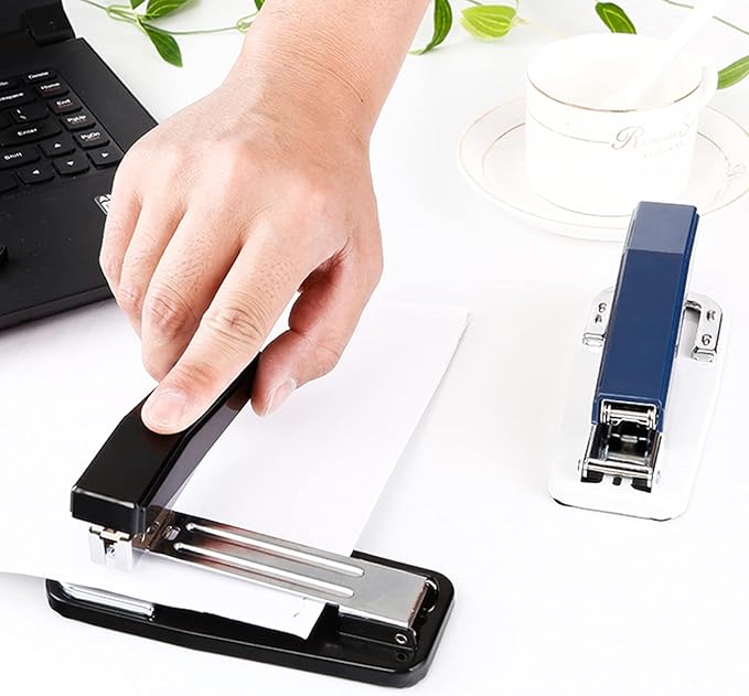Liudan Stapler Office Stapler Handheld Stapler Desktop Stapler for Office or School Use Includes 5000 Staples Black Blue Office Stapler (Colour: Blue)