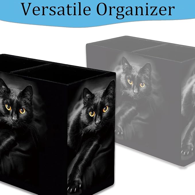 Pen Holder, Pencil Case, Makeup Brush Storage Box, Tableware Storage Box, Suitable for Office Or Home Item Organizing Stand - Cat