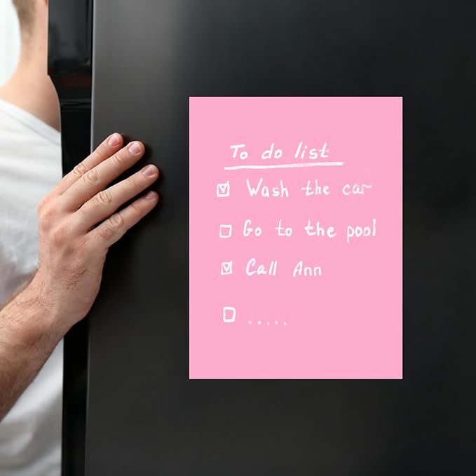 PATIKIL Dry Erase Board, A4 4 Pack Magnets Whiteboard Fridge Calendar to Do List Magnetic Board Office Supplies for Home Kitchen Refrigerator Desk Wall, Yellow