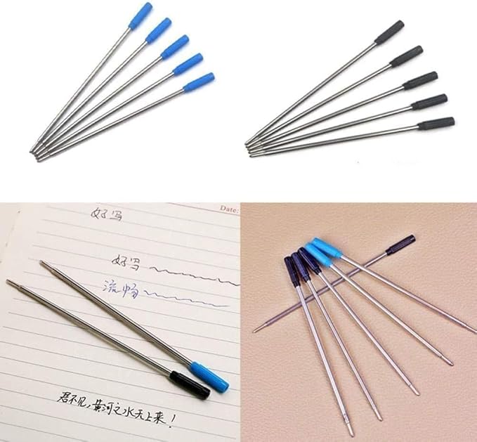 3 Pcs Wholesale Ballpoint Metal Pen Refill 1.0mm Length 11.6cm and Short Steel Blue Replacement V8B4 Re Pen Refill Black Ink, Ink Pen Refills Pens and Refills Writing for Correction Supplies