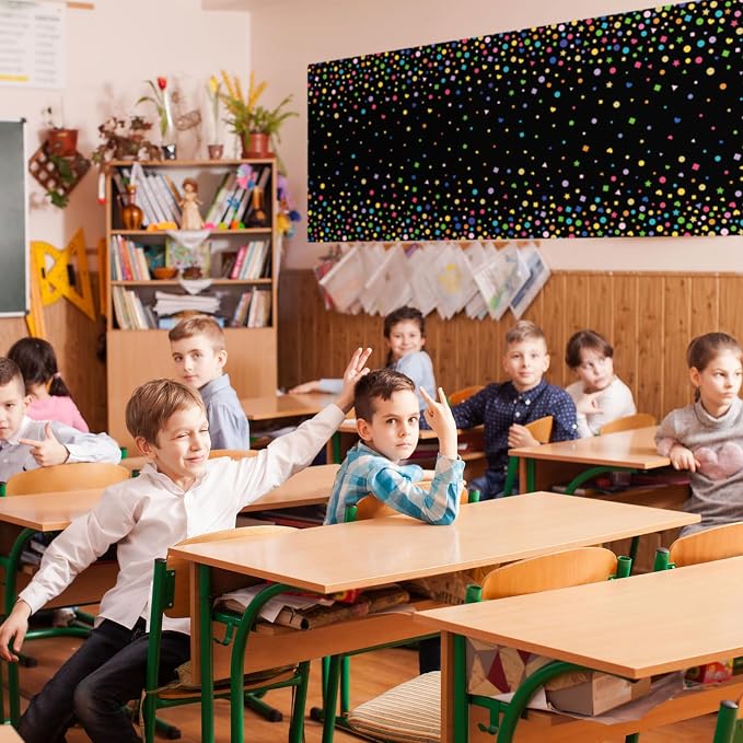 Mindsoft Bulletin Board Paper 48'' x 107'' Class Boards for Classroom Bulletin Boards Everyone is Welcome Classroom Board Decor Pillows Curtains Crafts(Confetti,1 Pc)