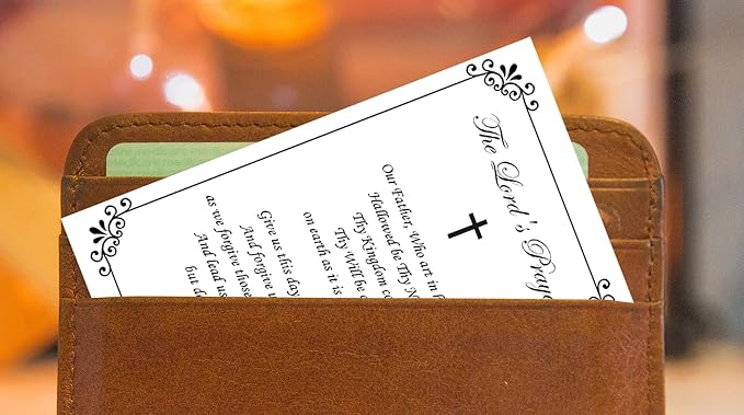 Trendzeen St Dymphna Prayer Card - with Book Mark, One Day At A Time Pocket Token, The Lord's Prayer - Catholic Patron Saint - 4 Items in Set
