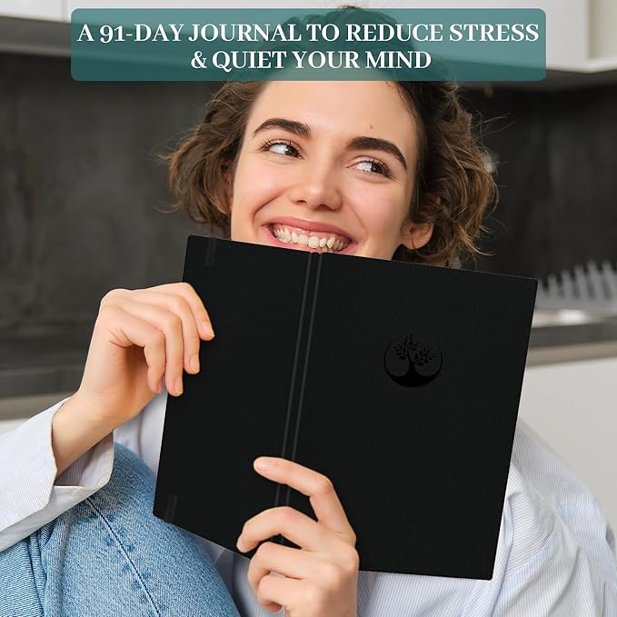 Mental Health & Anxiety Journal, 91 Days Mood Tracker Journal for Mindfulness, Self Care & Stress Relief, Guided CBT Journal with Mental Health Coloring Book Pages & Dream Diary to Record, Wellness Gifts for Women Men