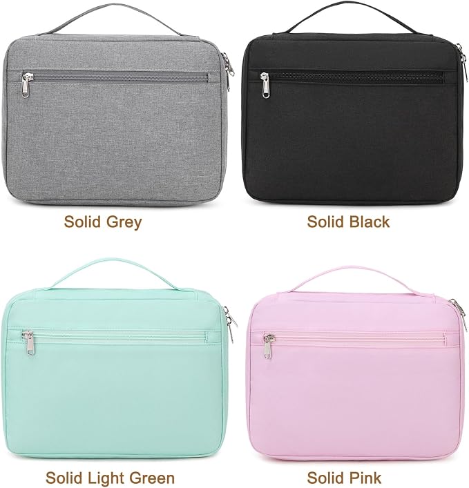 Bible Cover for Men, Large Bible Bags for Women and Men, Black Bible Book Carrying Case with Zippered Pocket & Handle