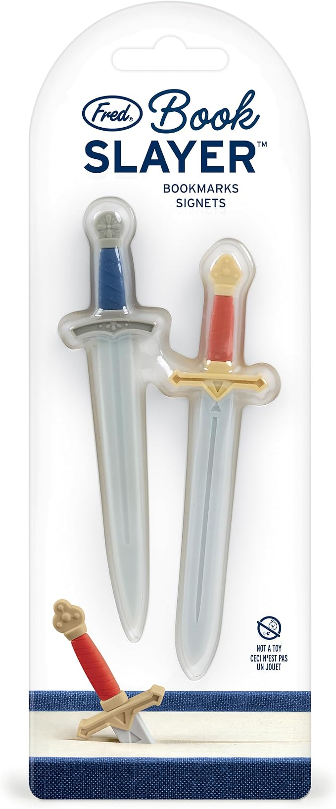 Genuine Fred Book Slayer Sword Bookmarks, Set of 2 Page Markers, Soft and Flexible Silicone, 4.1" Tall, for Epic Fantasy Readers and Book Lovers
