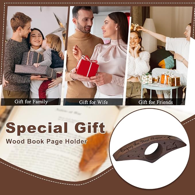 Quimoy Book Page Holder for Reading,Thumb Books Page Holder, Books Reading Accessories Gifts for Book Lovers Teachers Students Friends