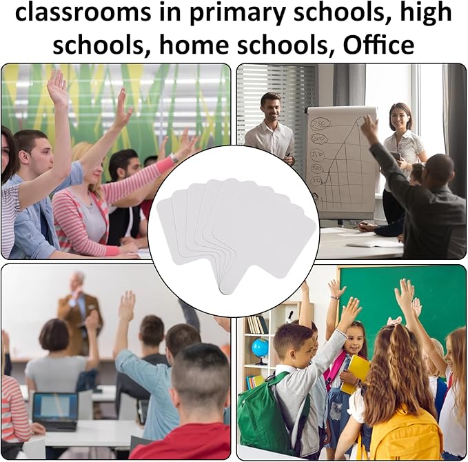 QTLCOHD 25 Pack Dry Erase Answer Paddle 6 x 8 Inch Handheld White Boards for Students Double Sided Auction Paddles for Classroom Teaching Office