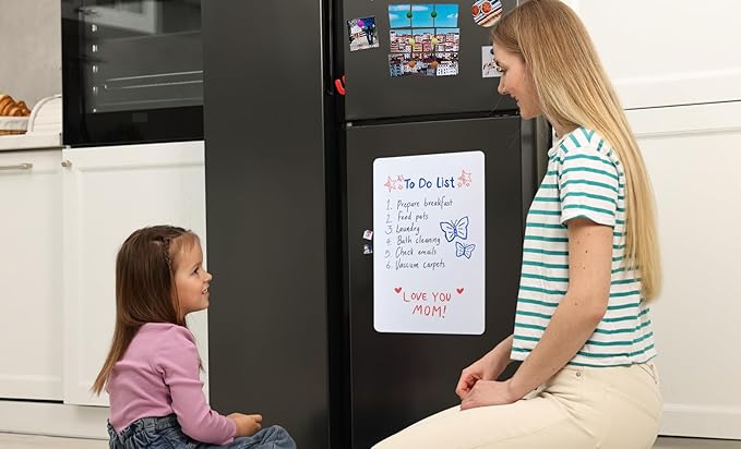 Magnetic Dry Erase Whiteboard Paper 30" x 40", Babenoun Fridge White Board on Wall for Organizer and Planner, Kitchen Refrigerator Shopping List with Marker, Magnetic Eraser and Magnets