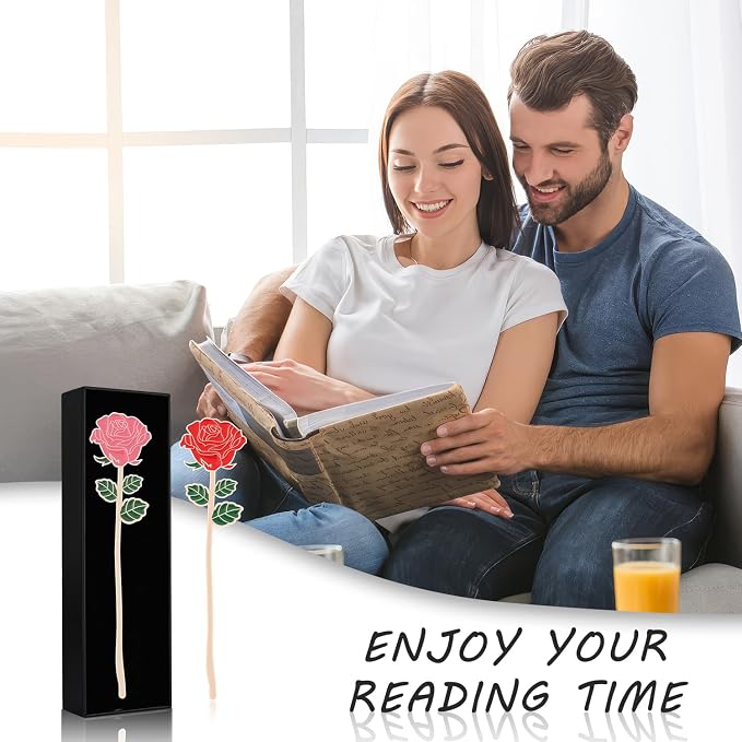 Metal Red Rose Pink Rose Bookmark Gift, Bookmarks for Women Mother's Day, Girlfriend and Friend Graduation, Teacher's Day, Thanksgiving, Cute Bookmarks for Book Lovers
