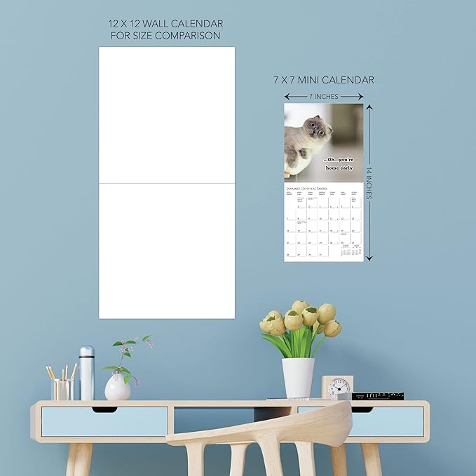 Graphique 2024 Nuthin' But Trouble Mini Wall Calendar | 7” x 7” | Thick Paper | Home & Office Organizer | Large Monthly Grid | 3 Languages & Marked Holidays | 4 Month Preview Page for 2025
