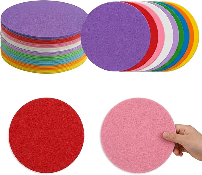 72 Pcs 6 Inches Large Round Paper Cutouts, 9-Color Assorted Round Shape Die Cut for Bulletin Board Decor, Classroom Wall, Circle Template, Teacher School Supplies, DIY Crafts