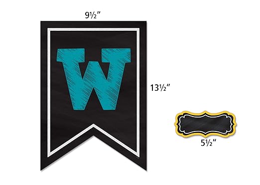 Teacher Created Resources Chalkboard Brights Welcome Pennant Bulletin Board (TCR5614)