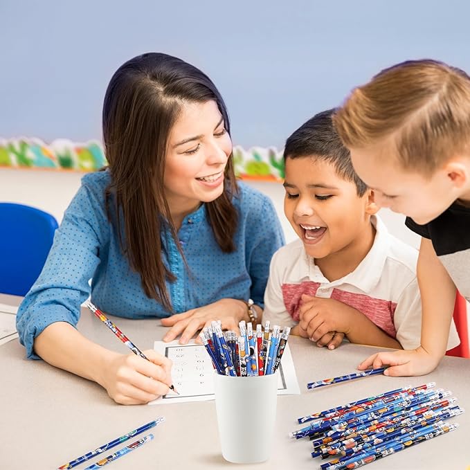 24 Pcs Space Pencils for Kids,Novelty Fun Lead Pencils with Eraser Rocket and Space Party Favors for Birthday Party,Classroom for Teacher Supplies,Student Favors Reward