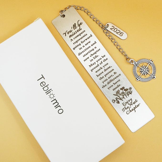 Coworker Leaving Gifts for Women Men Going Away Farewell Goodbye Gift for Coworkers 2026 Retirement Gift Compass Bookmark You Will Be Missed for Friends Boss Teacher Nurse Work Bestie