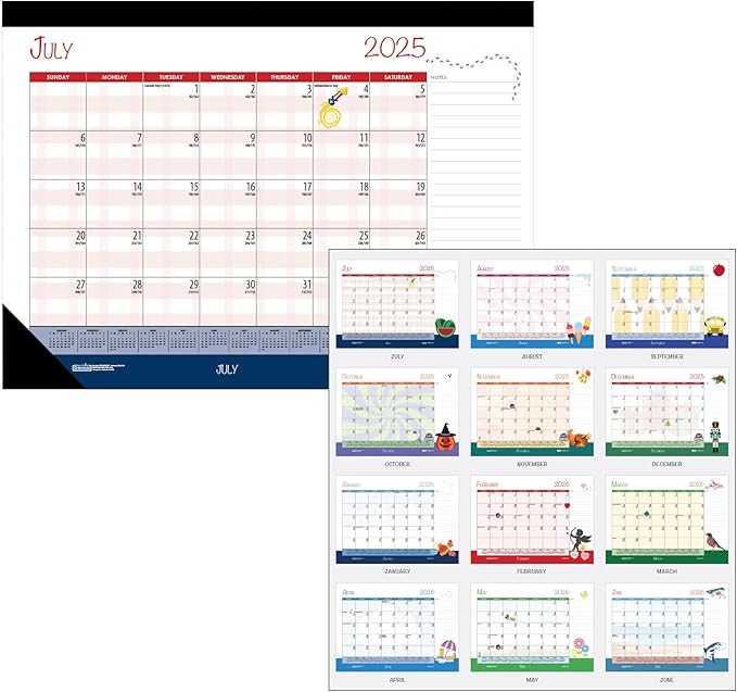2025-2026 House of Doolittle Seasonal/Holiday 22" x 17" Academic Monthly Desk Pad Calendar (1395-26)