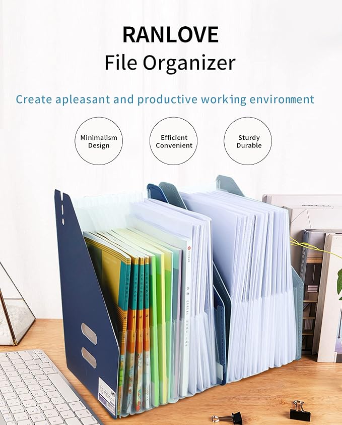 13-Compartment Expanding File A4 Expandable File Document Folder Expanding Folder Sorting Folder Size Large Capacity Waterproof (Pink in Vertical Style)