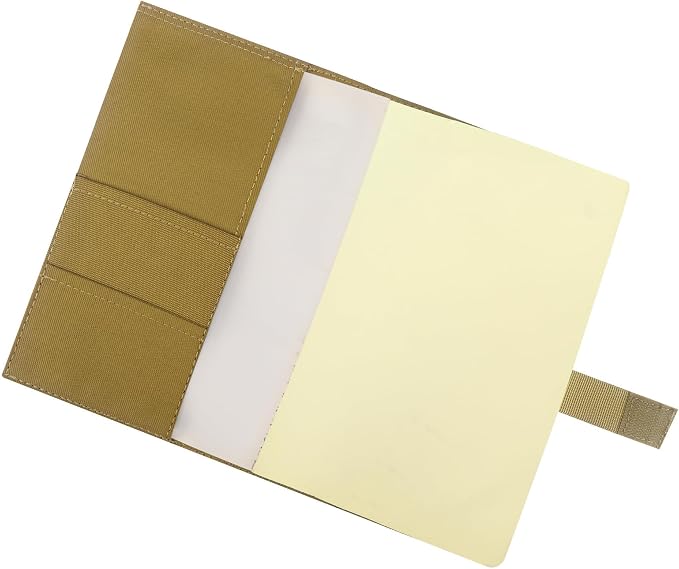 Kosibate Tactical Notebook Cover for 5.5 x 8 Military Log Book, Army Field Journal Cover Holder, OCP Pocket Notebook Holder, EDC Planner Organizer for Protecting Notes, Book(Tan)