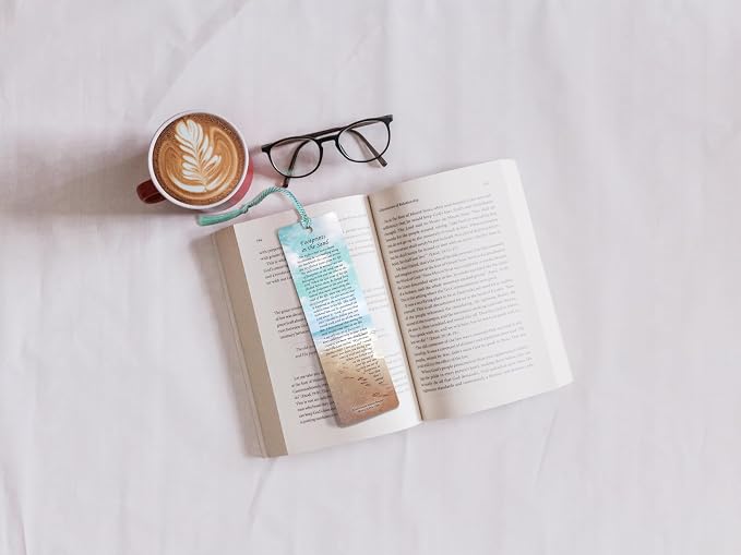 Footprints in The Sand Bookmark - 12 Pack, 2-Sided, Christian Inspirational Bible Book Mark with Tassels, Bulk Religious Book Markers for Reading, 7.25"x2" (12 Bookmarks)