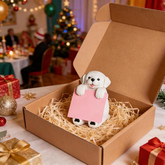 Dog Pop-Up Sticky Note Dispenser with 100 Sheets 3 x 3 Inch Notes, Handmade Resin Dog Desk Decor for Office, Home & Classroom, Gift for Teachers & Coworkers