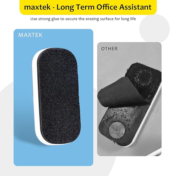 maxtek Magnetic Dry Erase Eraser, Glass Board Erasers - 4 Pack Whiteboard Eraser for Dry Erase Board, Glass Board, Calendar Board, Office and School Supplies (2 Gray + 2 White)