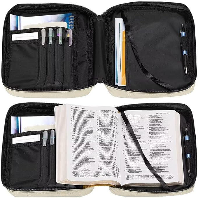 Coldinair Bible Covers for Women Men Hummingbird Floral Bible Case with Bookmark Large Carrying Book Case Church Bag Bible Protective with Pocket and Zipper