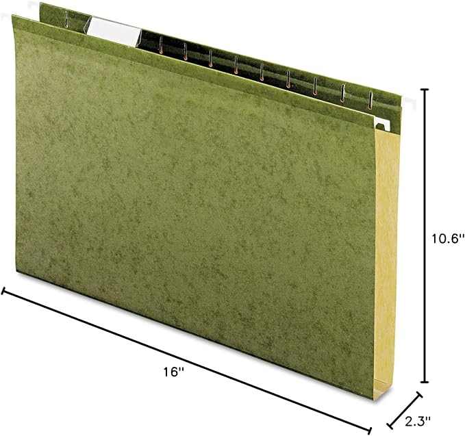 Pendaflex Extra Capacity Reinforced Hanging Folders, 1", Legal Size, Standard Green, 1/5 Cut, 25/BX (4153x1)