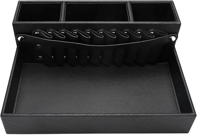 Barber Station Tray for Scissors Holder & Clippers Organizer, Barber Accessories Storage Station for Combs/Hair Clip/Trimmers, Barber Salon Home Desktop Tool Organizer(Small 11.9" x 8.8" x 4.4")