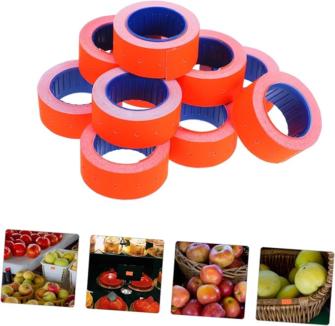jojofuny 10rolls Price Tag Stickers for Label Gun Compatible Label Gun Stickers Retail Shop Office Pricemarker