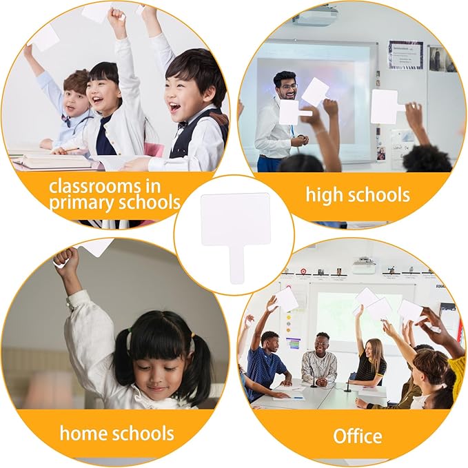 QTLCOHD 25 Pack 5 x 7 Inch Dry Erase Answer Paddle, Hand Held White Boards for Students, Mini Double Sided Auction Paddles for Classroom, Teaching, Office