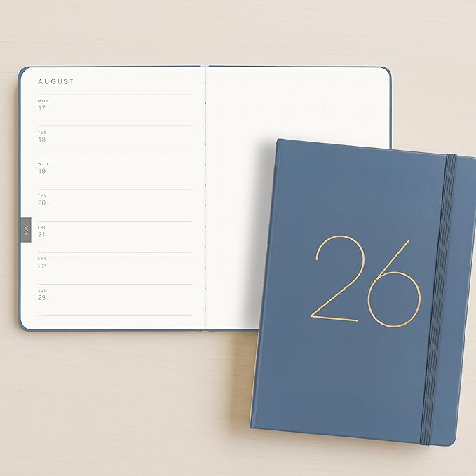 And Per Se 2026 Planner, 15 Months Hardcover Daily, Weekly & Monthly Planner, A5 size, 100GSM Thick Paper, Back Pocket, 5.7" x 8"(Dark Blue)
